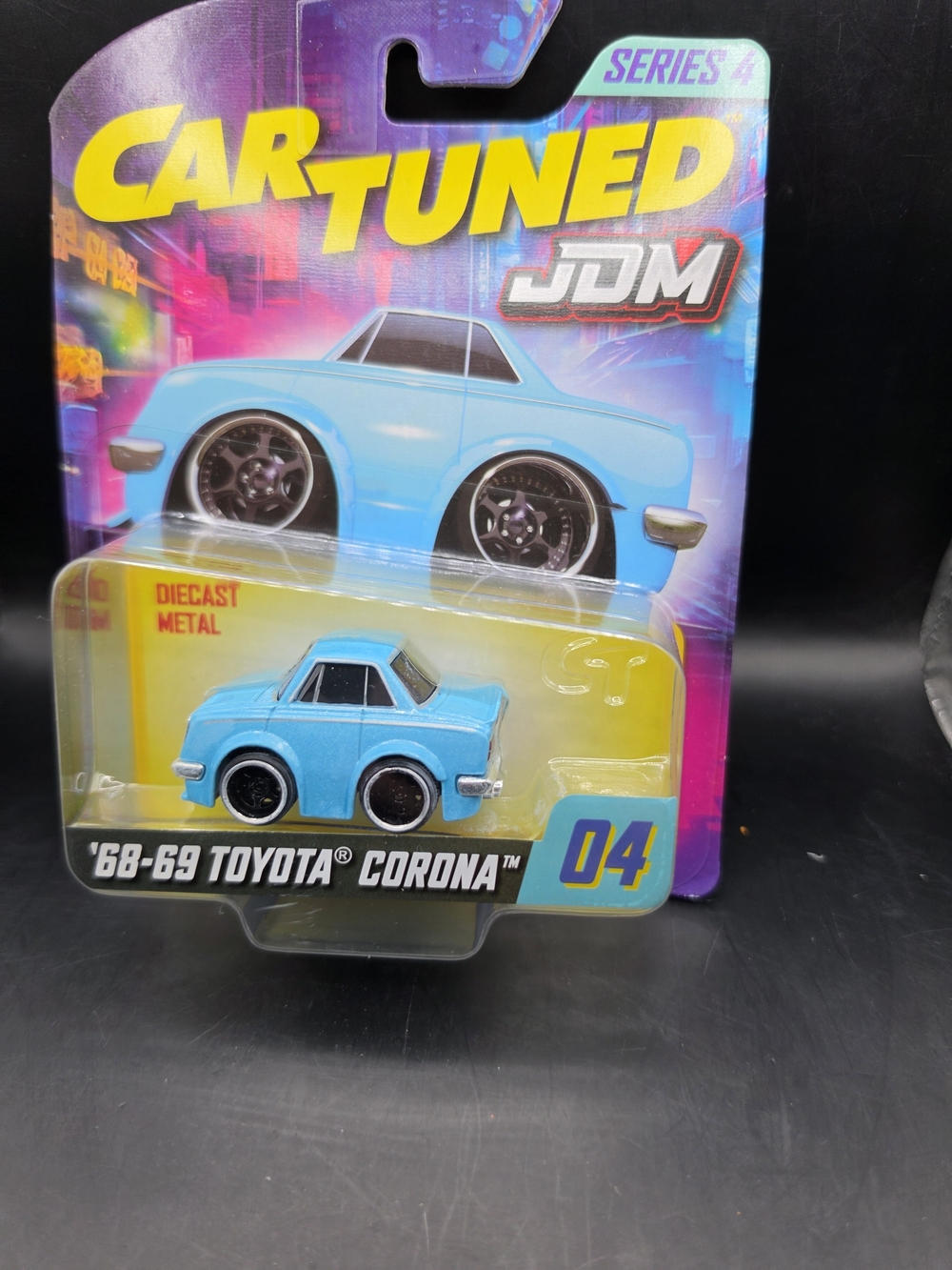 2026 Car Tuned JDM Series 4 - 04  '68-69 TOYOTA  CORONA Blue Near Mint